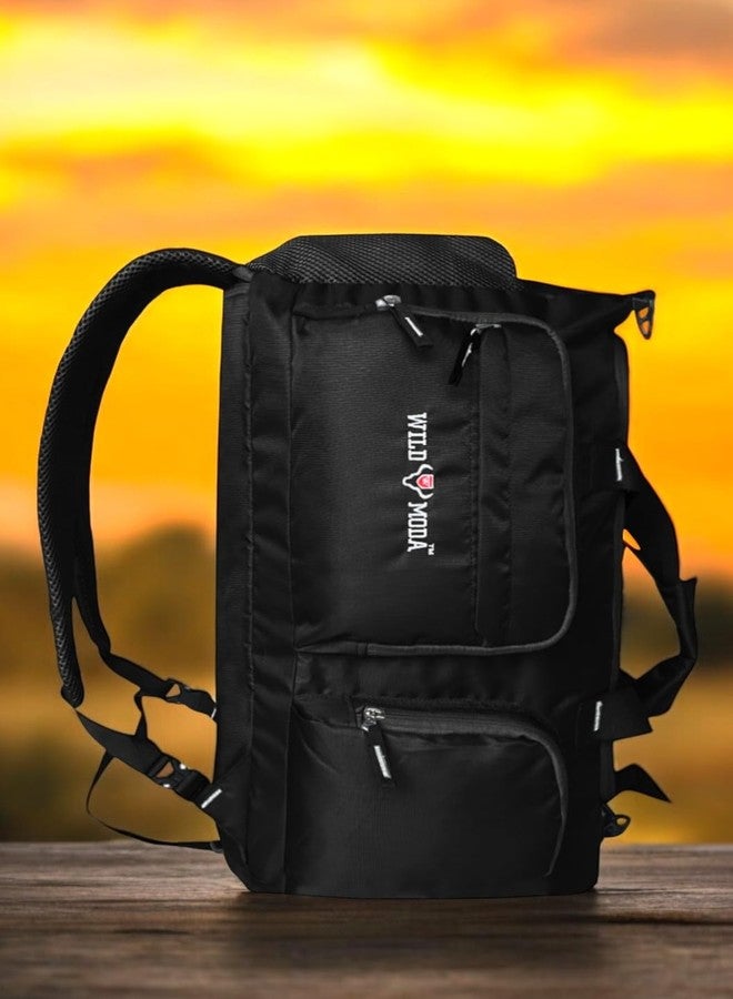 WILD MODA 45L FlexForce: All-in-One Travel, Trekking, Duffel Bag, Sports & Gym Bag (Black) - Image 2